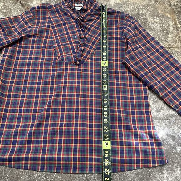 Vintage 70s Levi Strauss Co Button Up Womens 38 Plaid Ruffle Country Western - Picture 7 of 9